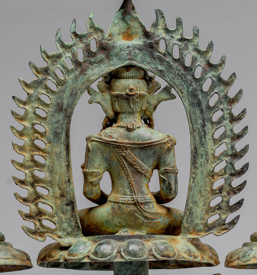Buddha Statue - Antique Indonesischer Stil Bronze Javaner Meditation Buddha Statue - 49cm/20 "