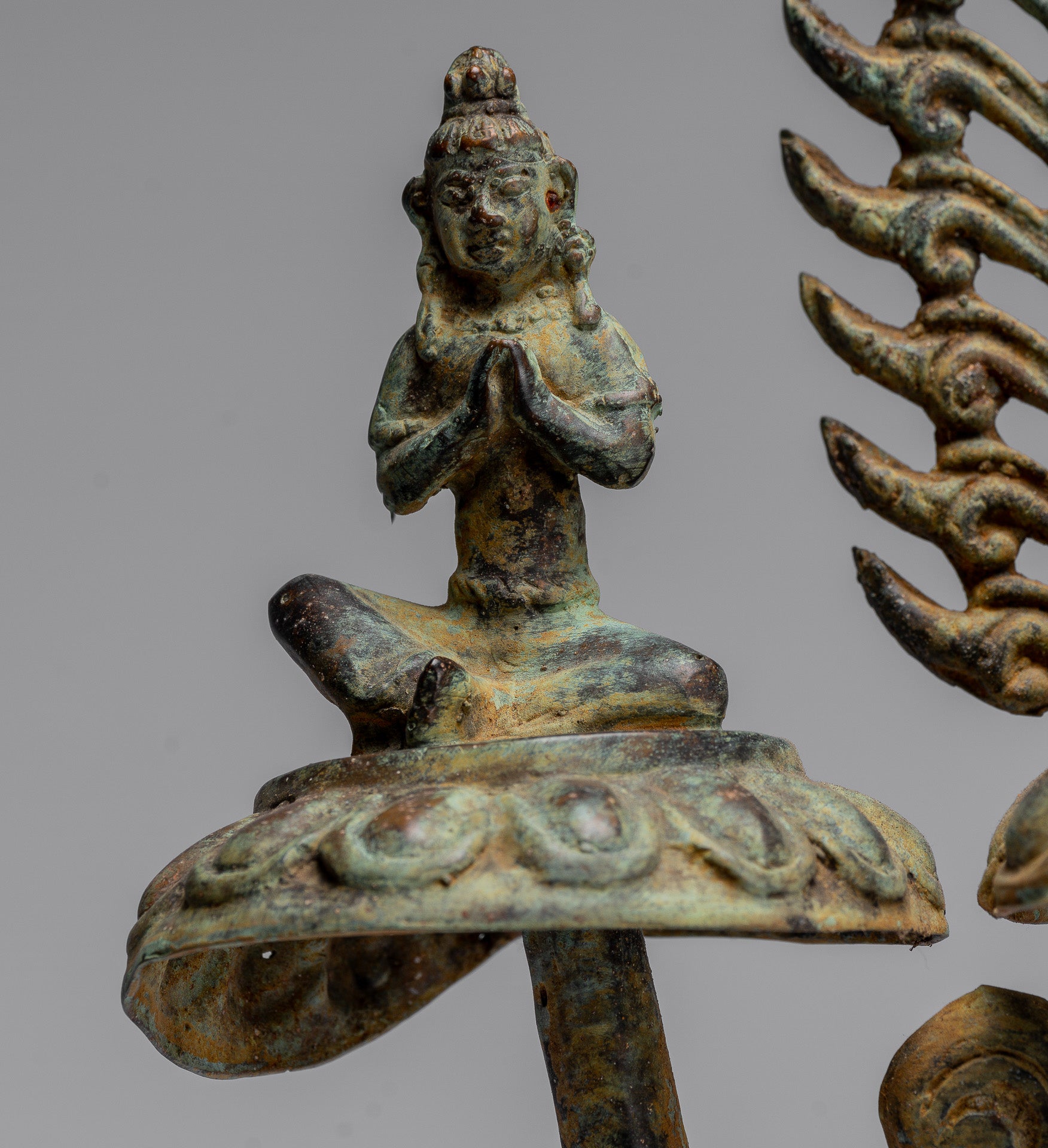 Buddha Statue - Antique Indonesischer Stil Bronze Javaner Meditation Buddha Statue - 49cm/20 "