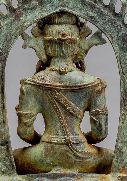 Buddha Statue - Antique Indonesischer Stil Bronze Javaner Meditation Buddha Statue - 49cm/20 "