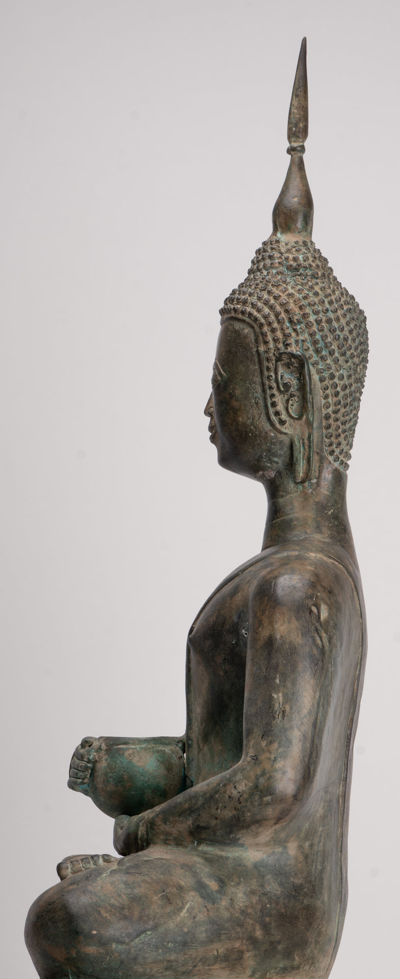 Antique Laos Style Bronze Charity Gautama Buddha Statue - 63cm/25"