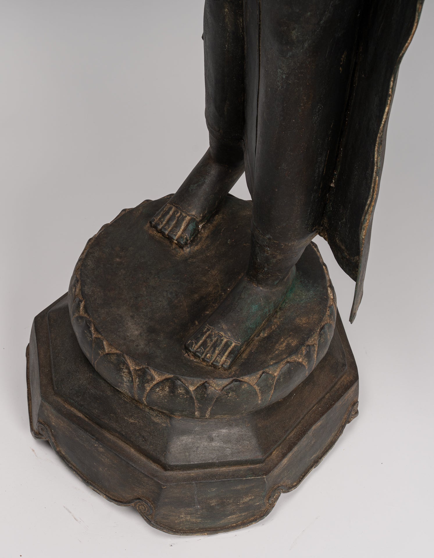 Antique stile tailandese Chiang Rugger Bronze Protection Statue Buddha - 150 cm/60 "