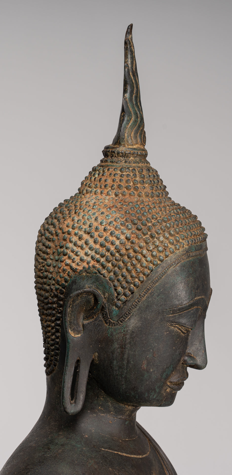 Antique stile tailandese Chiang Rugger Bronze Protection Statue Buddha - 150 cm/60 "