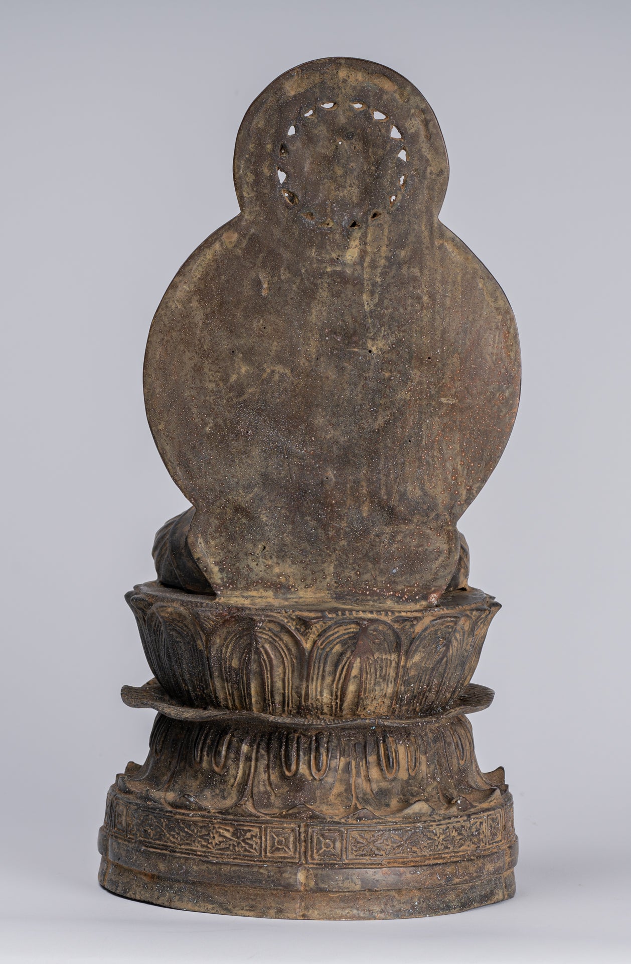 Estatua de Buda - Estatua de enseñanza de cobre antiguo de estilo japonés - 38 cm/15 "