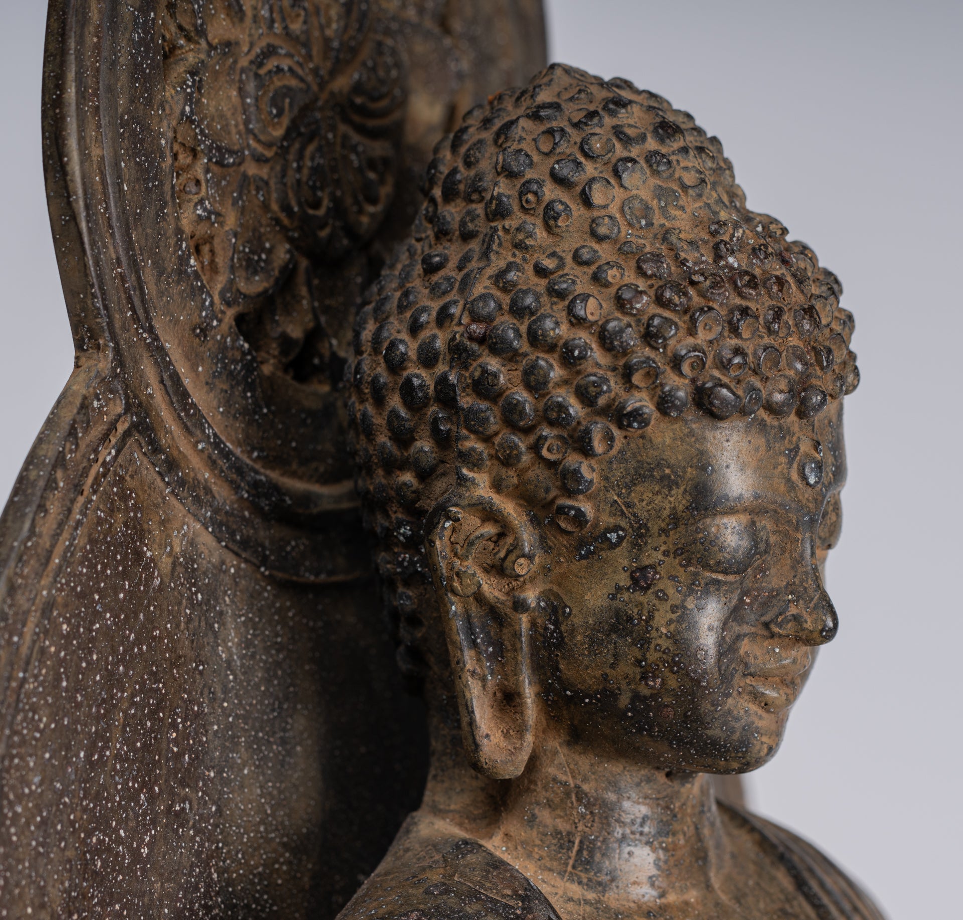 Estatua de Buda - Estatua de enseñanza de cobre antiguo de estilo japonés - 38 cm/15 "