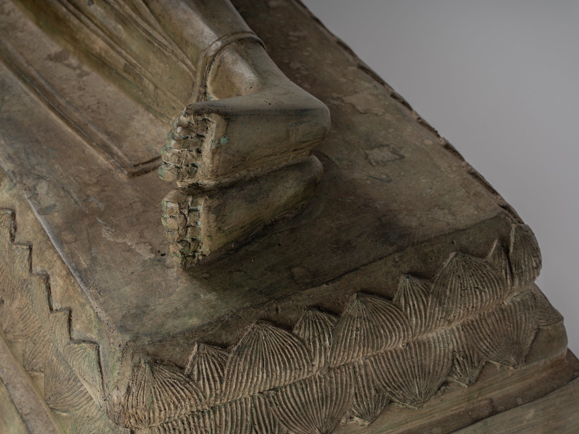 Buddha Statue - Antique Thai Style Bronze Sukhothai Reclining Nirvana Buddha Statue - 97cm/39"