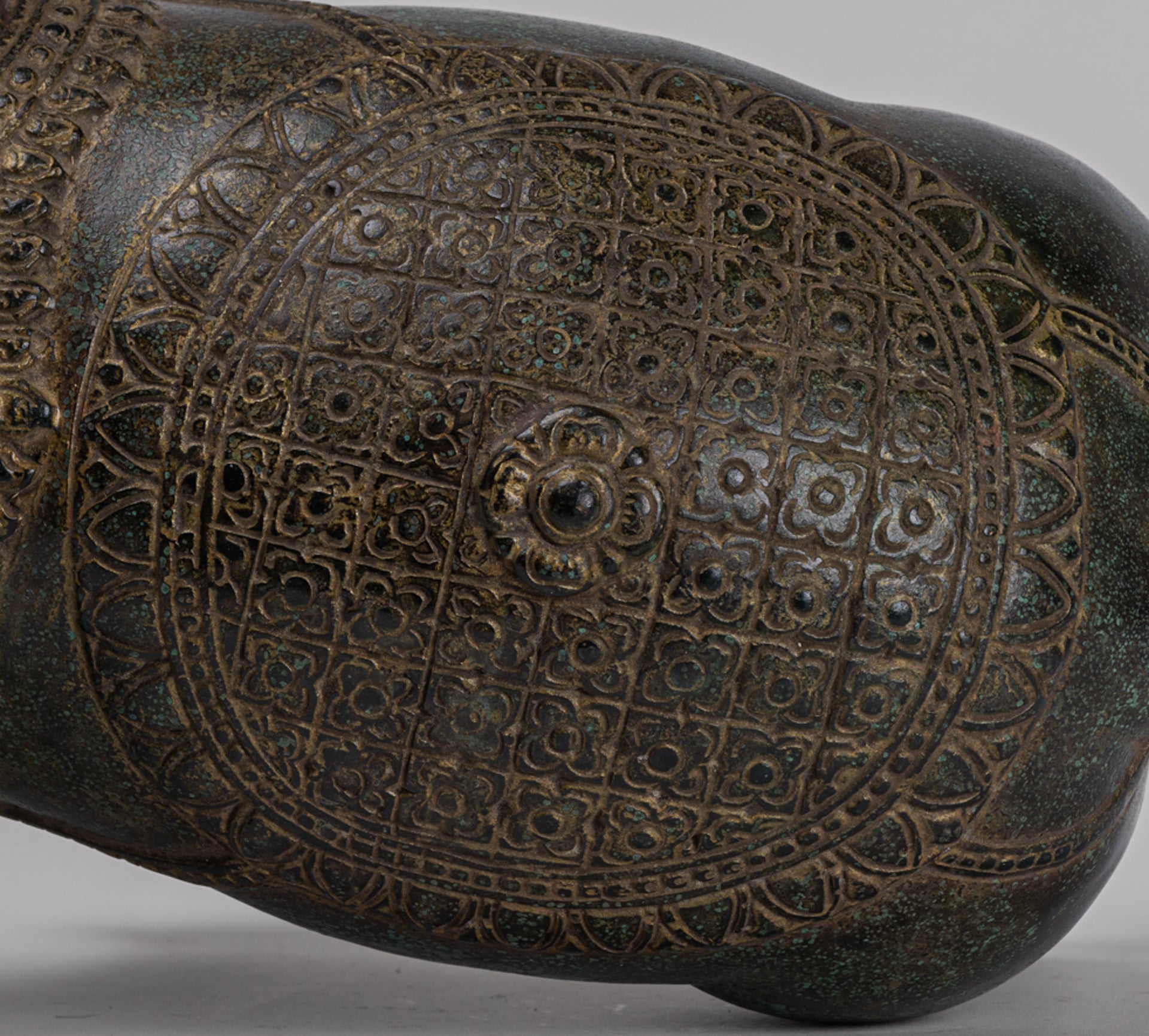 Antique Khmer Style Bronze Erawan Airavata or Elephant Statue - 32cm/13" Tall