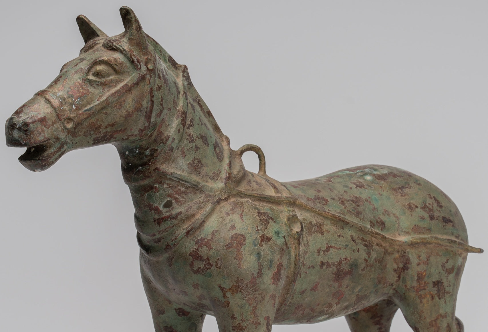 Horse Statue - Antique Chinese Style Standing Bronze Horse - 39cm/16" Tall
