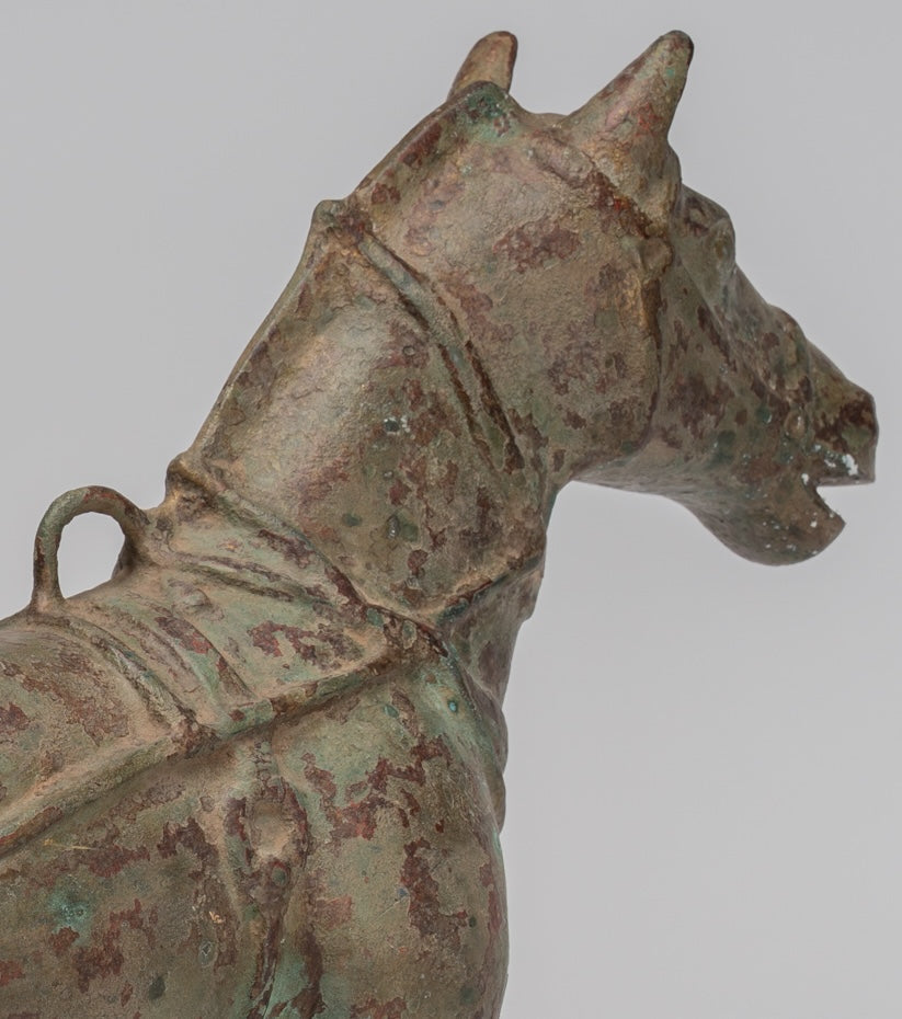 Horse Statue - Antique Chinese Style Standing Bronze Horse - 39cm/16" Tall