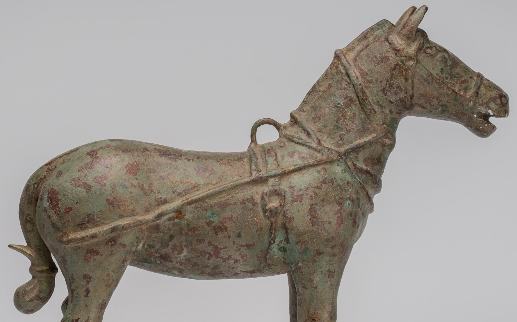 Horse Statue - Antique Chinese Style Standing Bronze Horse - 39cm/16" Tall