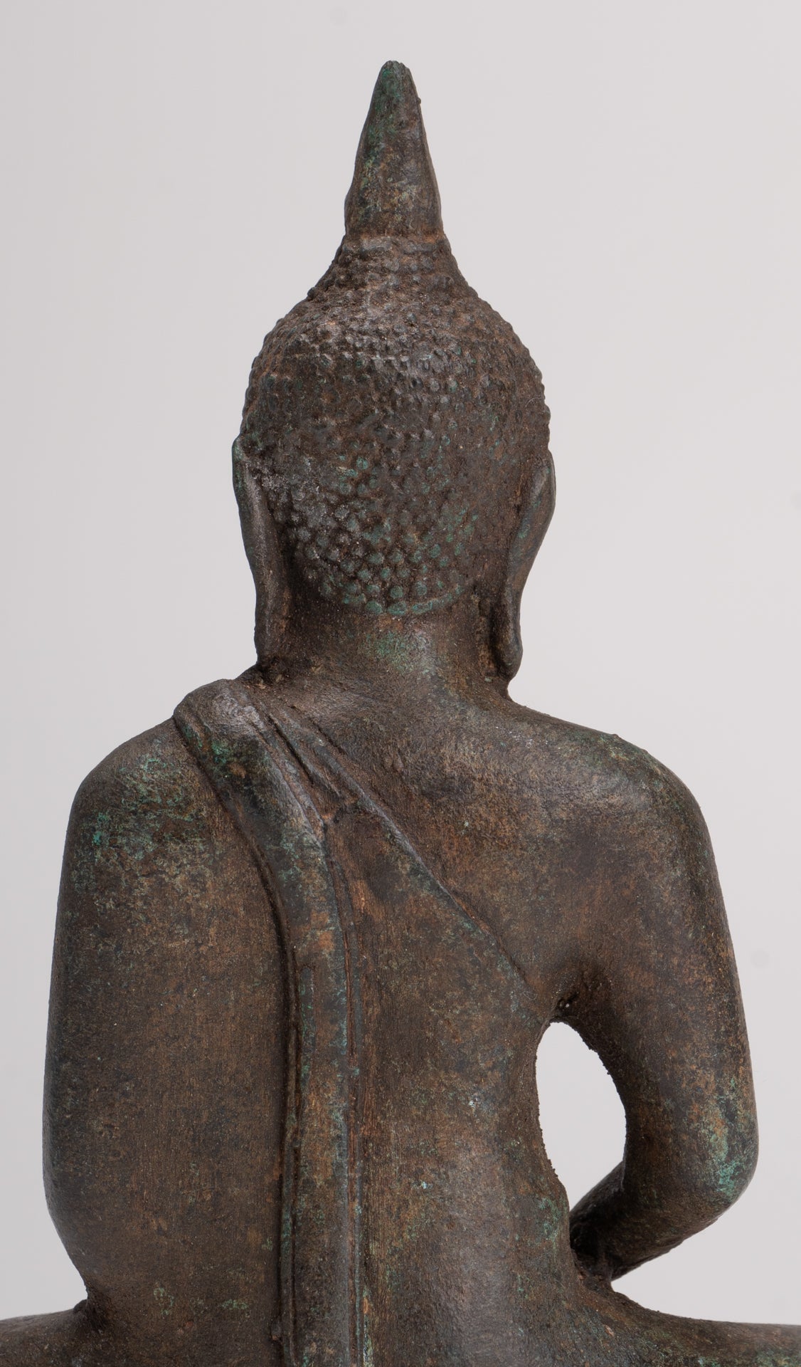 Buddha Sculpture - Antique Thai Style Bronze Seated Sukhothai Meditation Buddha Statue - 15cm/6"