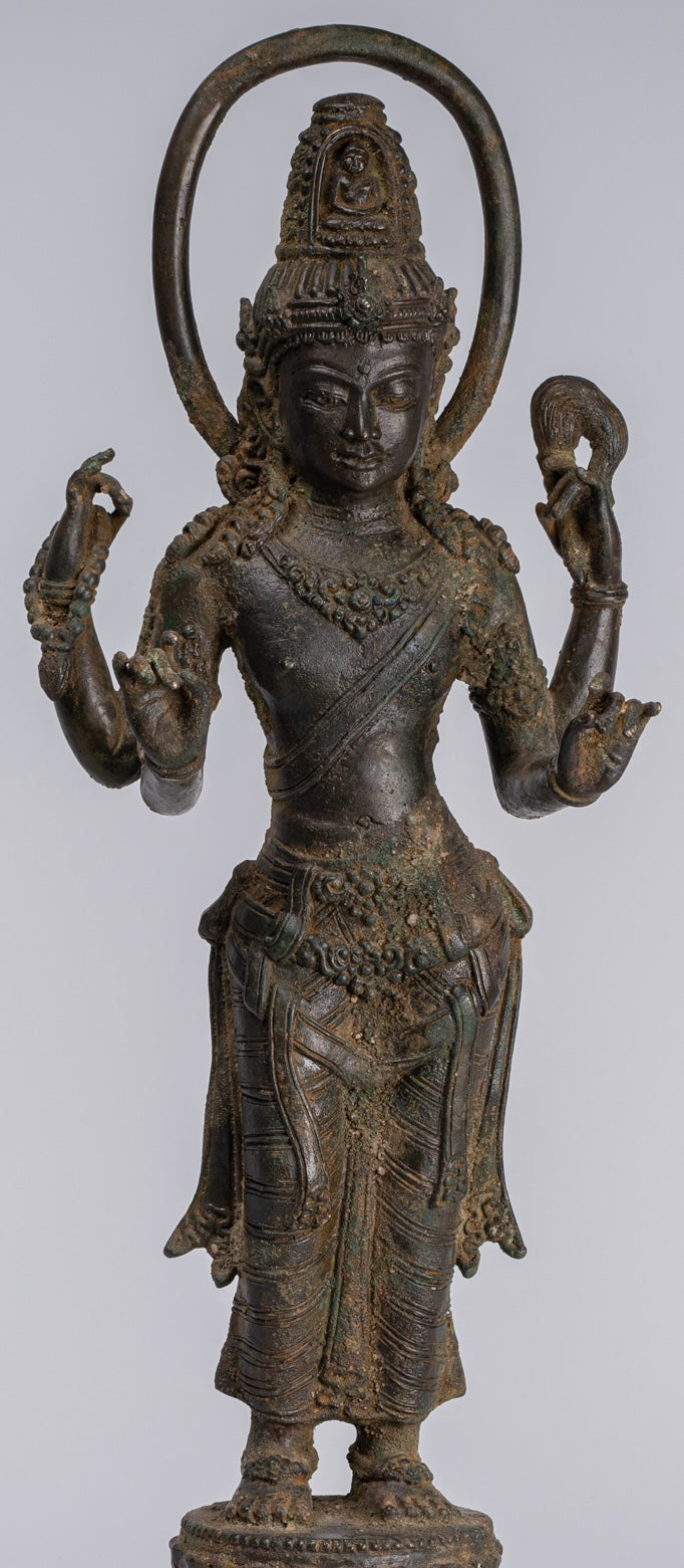 Statua Bodhisattva - Antique stile indonesiano Javanese Avalokitesvara Bodhisattva Statua - 51cm/20 "