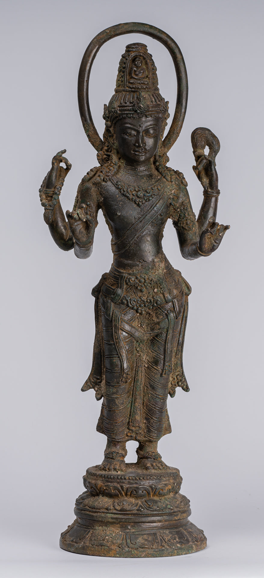 Statua Bodhisattva - Antique stile indonesiano Javanese Avalokitesvara Bodhisattva Statua - 51cm/20 "