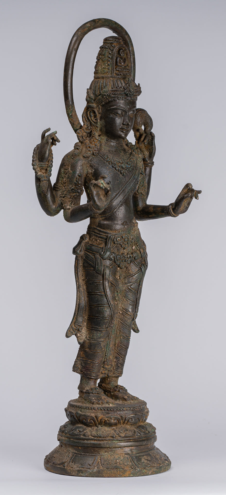 Statua Bodhisattva - Antique stile indonesiano Javanese Avalokitesvara Bodhisattva Statua - 51cm/20 "