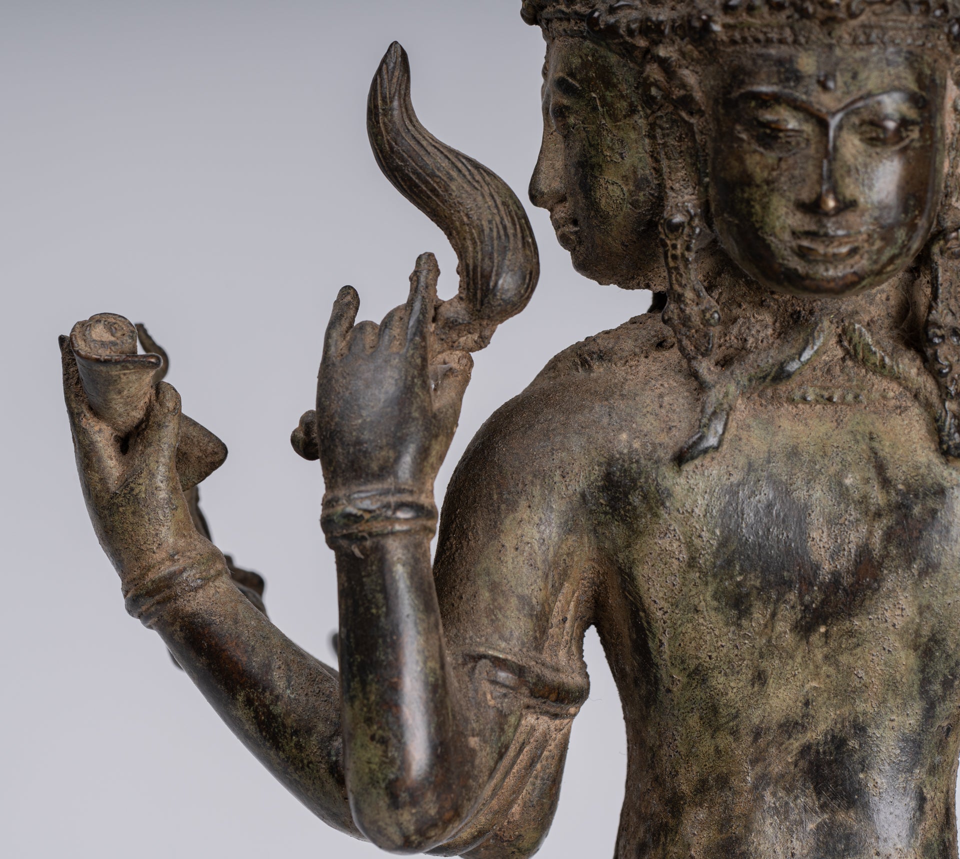 Statua Brahma - Antique stile indonesiano Majapahit in piedi Bronzo Brahma Statua - 50 cm/20 "