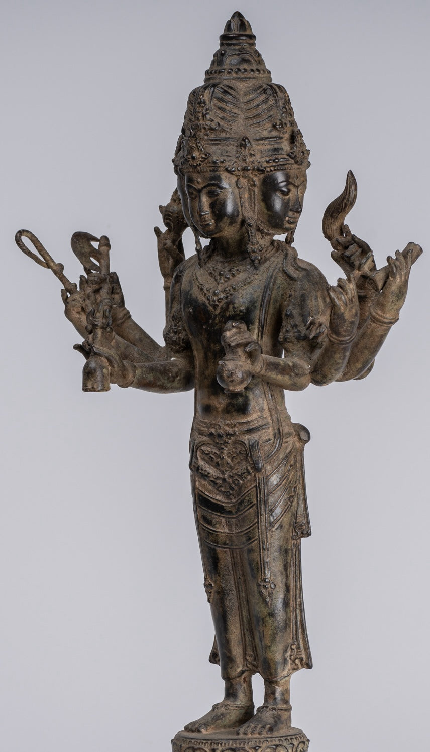 Statua Brahma - Antique stile indonesiano Majapahit in piedi Bronzo Brahma Statua - 50 cm/20 "