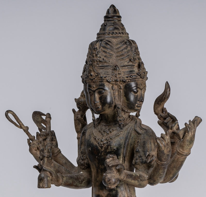 Statua Brahma - Antique stile indonesiano Majapahit in piedi Bronzo Brahma Statua - 50 cm/20 "