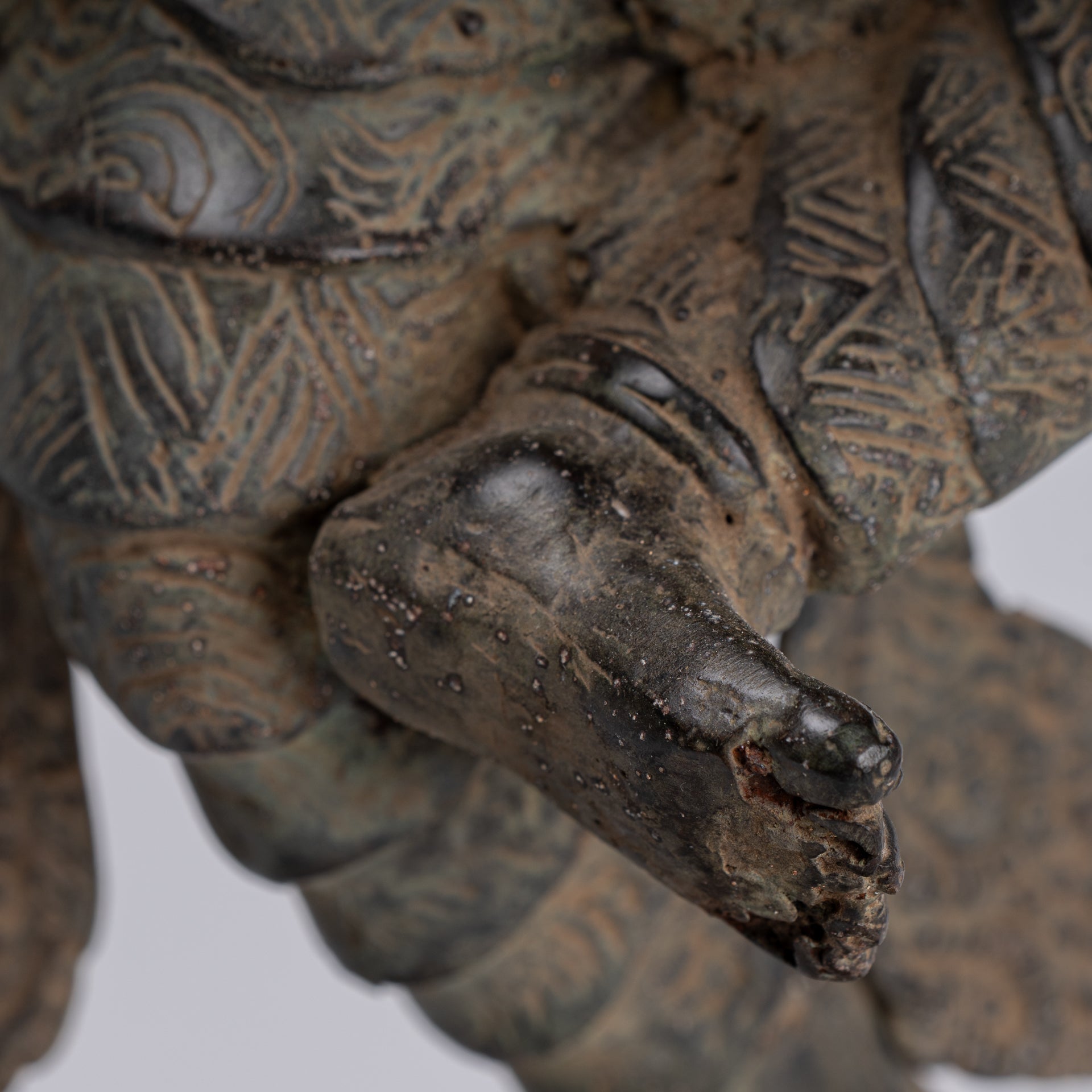 Ganesha Statue - Antique Javanese Style Bronze Dancing Indonesian Ganesha Statue - 47cm/19"