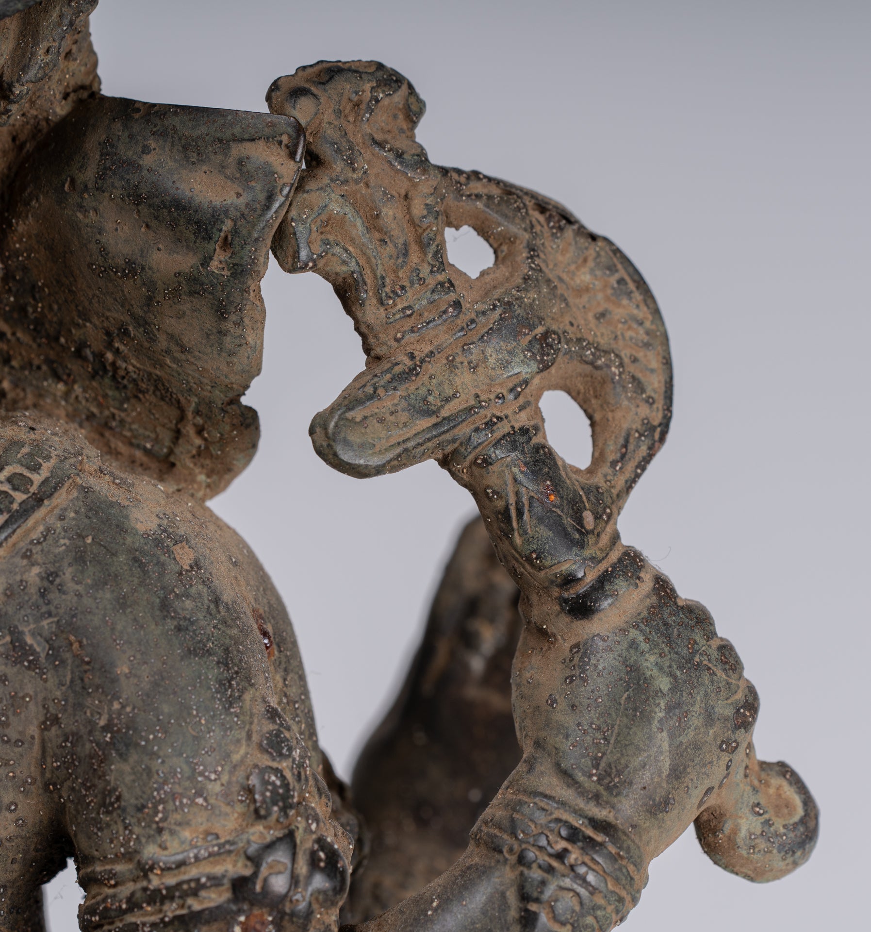 Ganesha Statue - Antique Javanese Style Bronze Dancing Indonesian Ganesha Statue - 47cm/19"