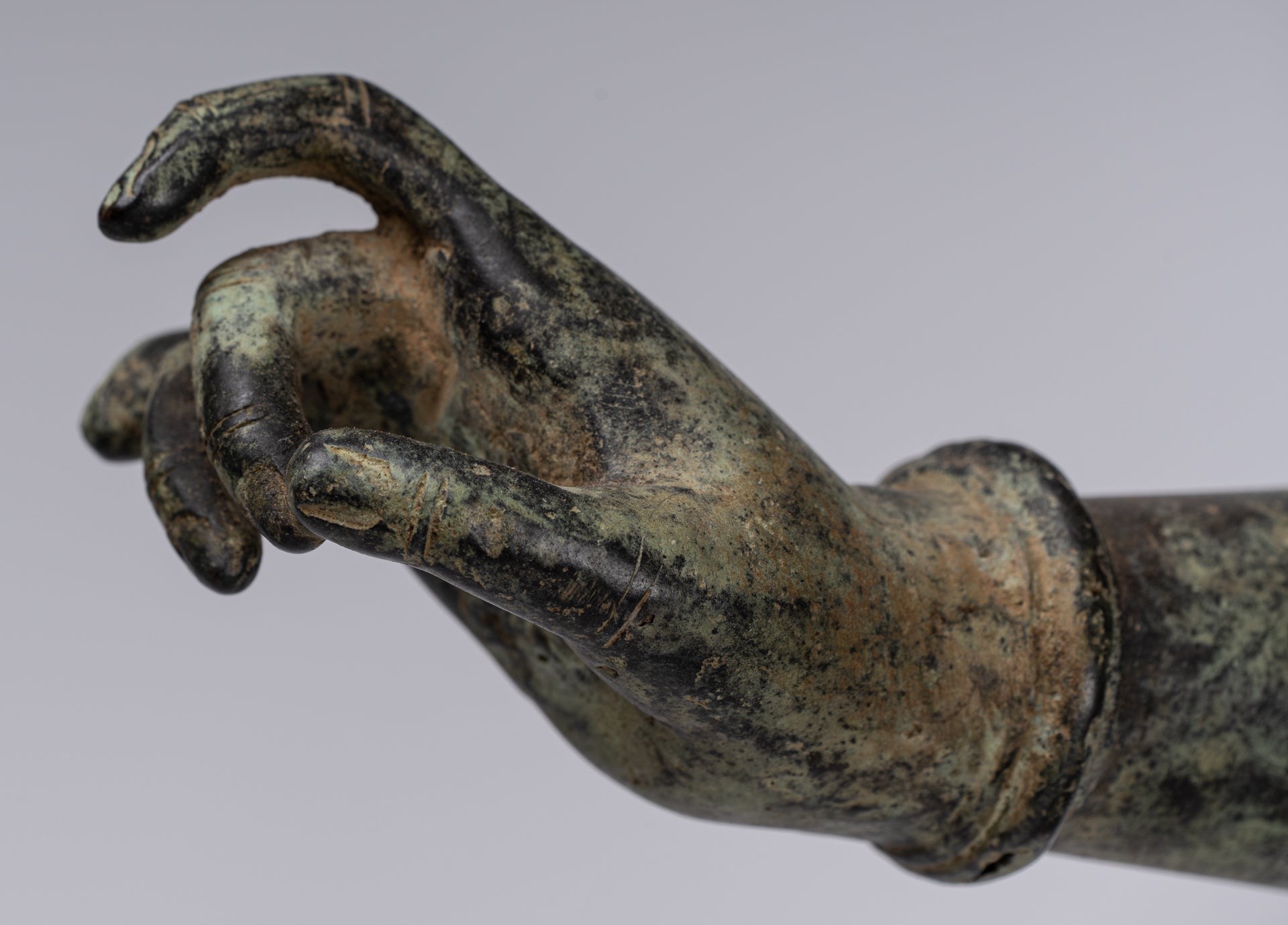 Shiva Statue - Antique Indonesian Style Bronze Javanese Standing 4-Arm Shiva Statue - 82cm/33"