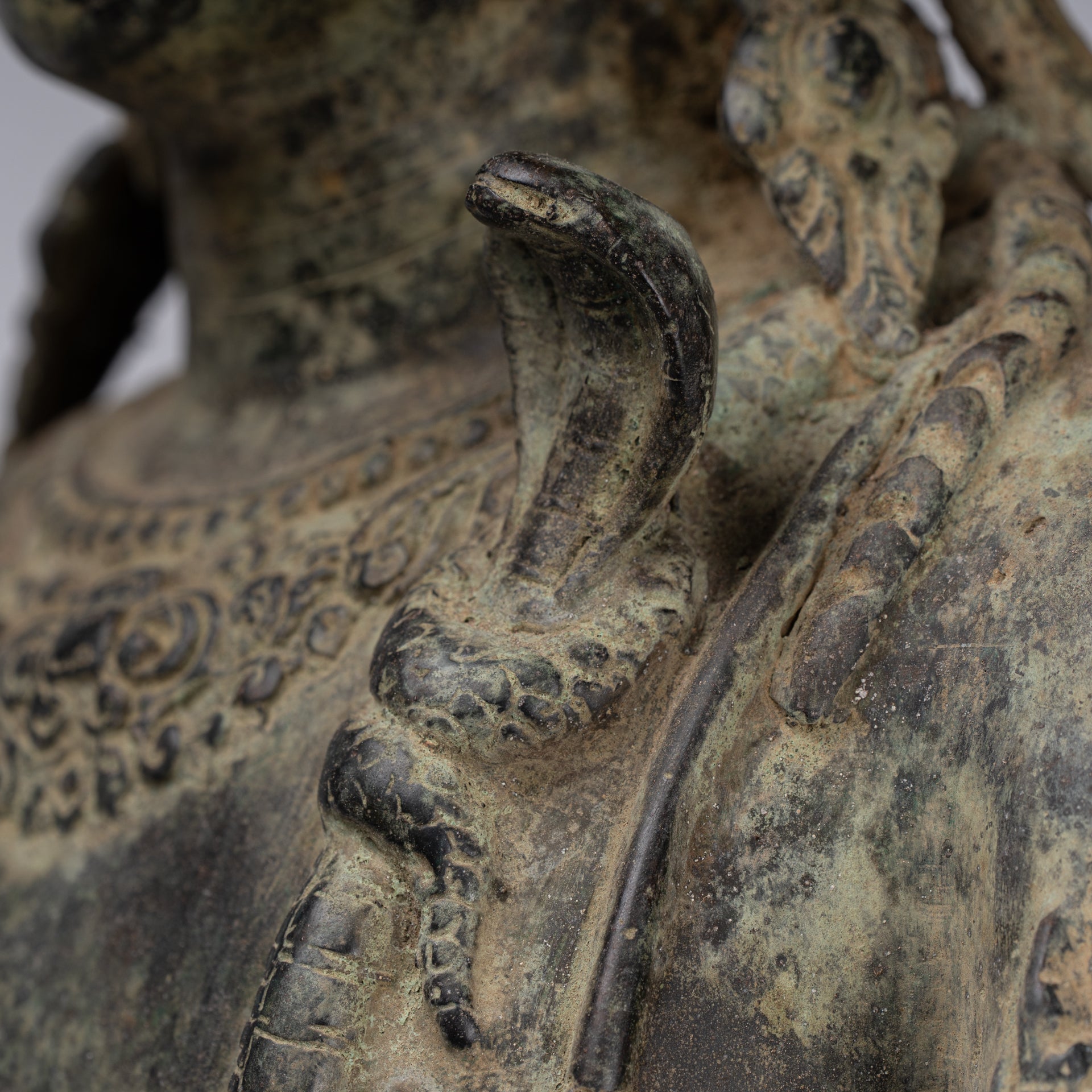 Shiva Statue - Antique Indonesian Style Bronze Javanese Standing 4-Arm Shiva Statue - 82cm/33"