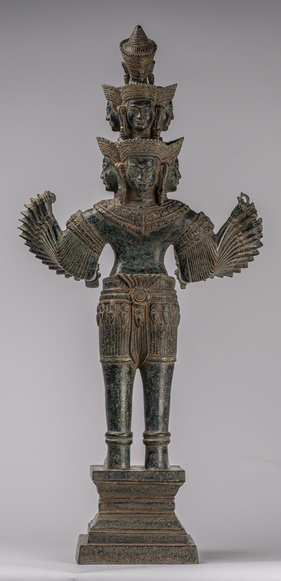 Deity Statue - Antique Khmer Style Bayon Prajnaparamita Statue / Goddess - 79cm/32"