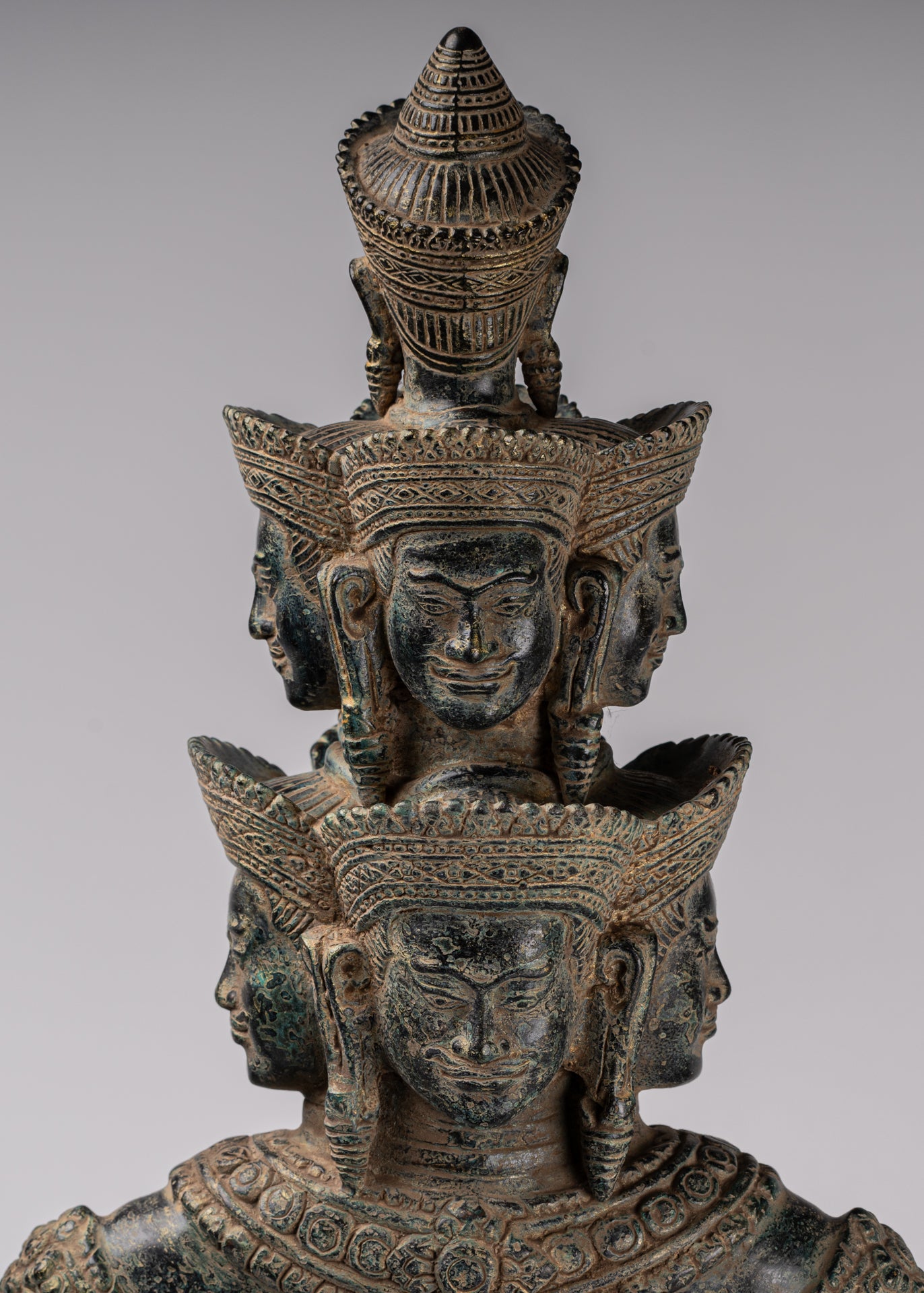 Deity Statue - Antique Khmer Style Bayon Prajnaparamita Statue / Goddess - 79cm/32"