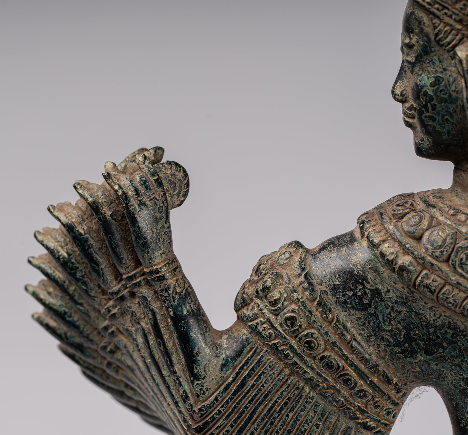 Deity Statue - Antique Khmer Style Bayon Prajnaparamita Statue / Goddess - 79cm/32"