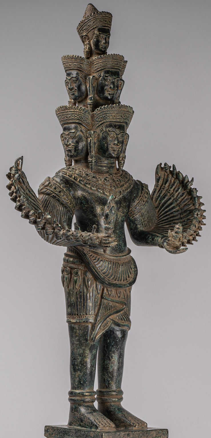 Deity Statue - Antique Khmer Style Bayon Prajnaparamita Statue / Goddess - 79cm/32"