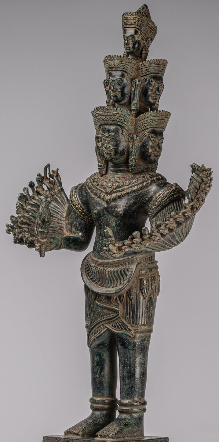 Deity Statue - Antique Khmer Style Bayon Prajnaparamita Statue / Goddess - 79cm/32"