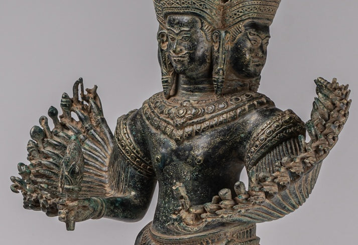 Deity Statue - Antique Khmer Style Bayon Prajnaparamita Statue / Goddess - 79cm/32"