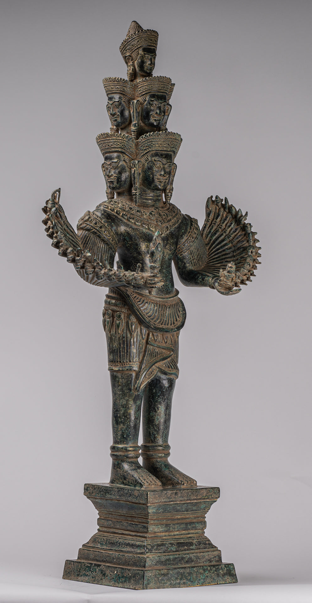 Deity Statue - Antique Khmer Style Bayon Prajnaparamita Statue / Goddess - 79cm/32"