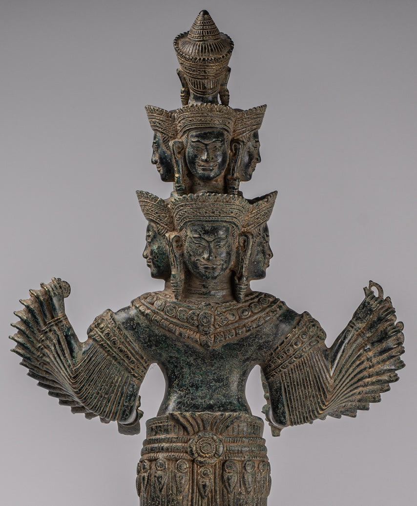 Deity Statue - Antique Khmer Style Bayon Prajnaparamita Statue / Goddess - 79cm/32"