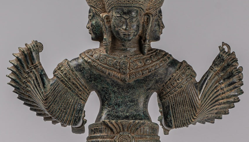 Deity Statue - Antique Khmer Style Bayon Prajnaparamita Statue / Goddess - 79cm/32"