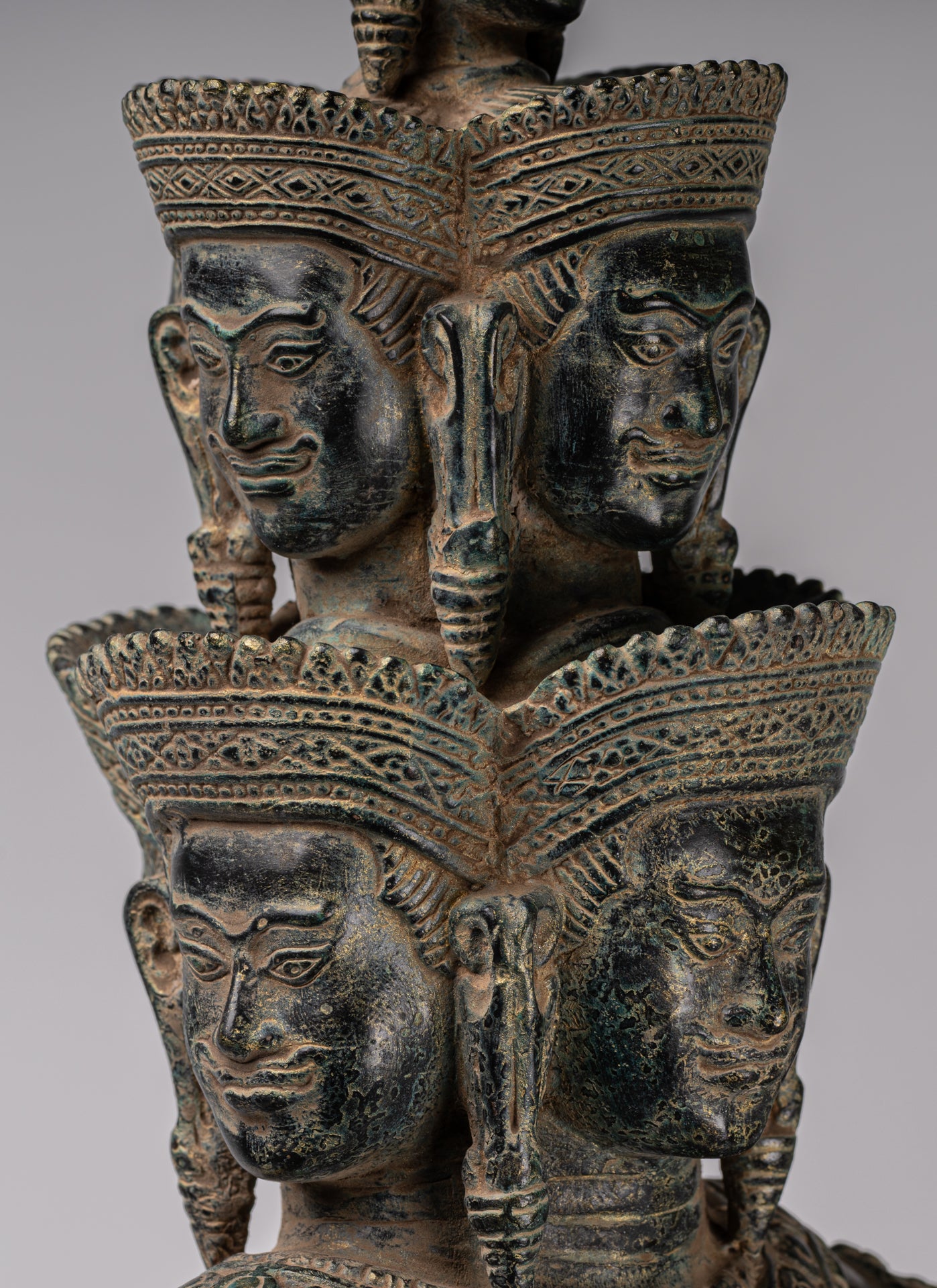 Deity Statue - Antique Khmer Style Bayon Prajnaparamita Statue / Goddess - 79cm/32"