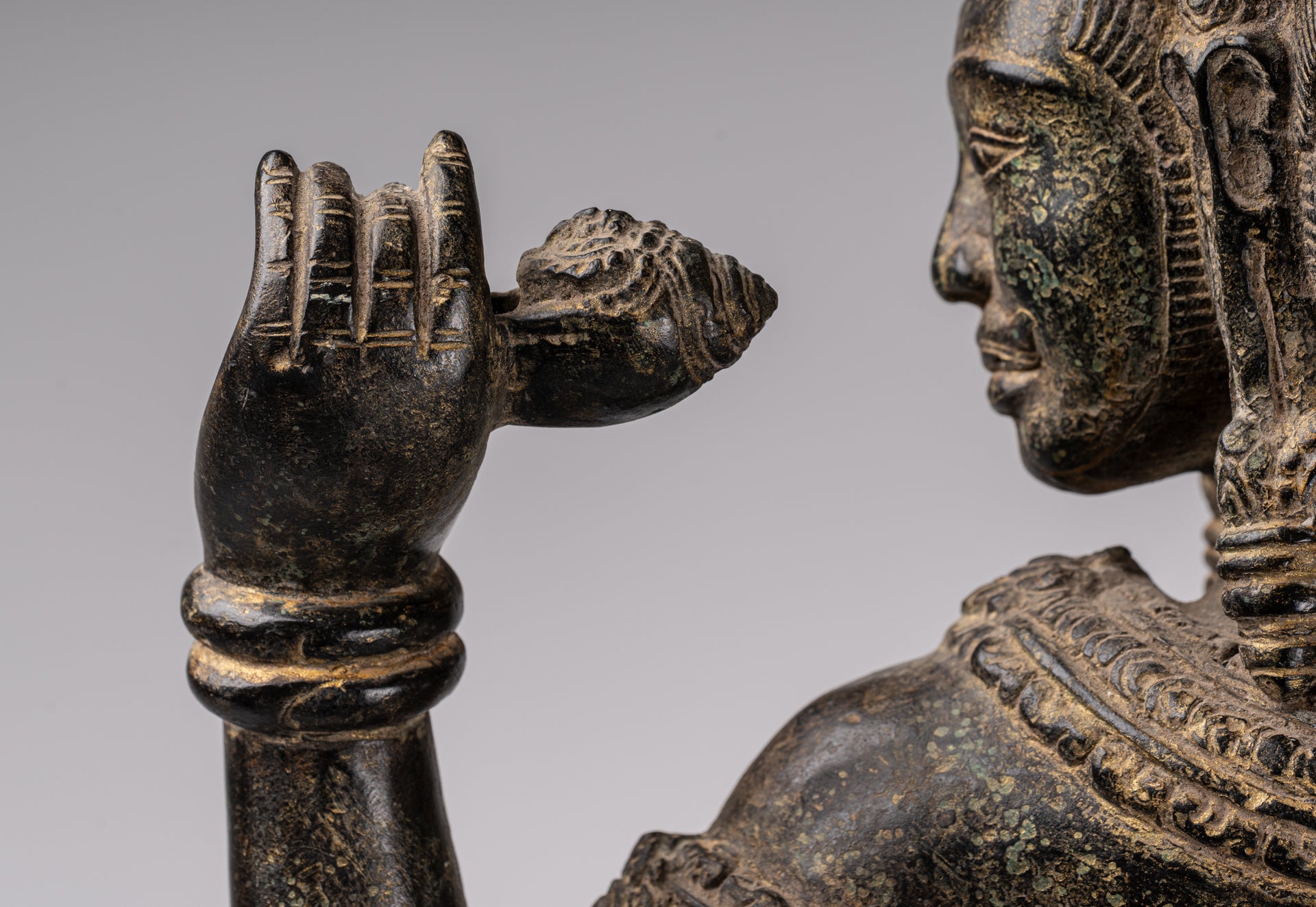 Estatua de Brahma - Estilo antiguo Khmer Koh Ker de pie Bronce Brahma - Creación de Dios Hindú - 94cm/38 "