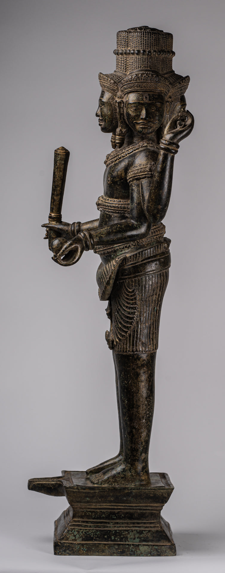Estatua de Brahma - Estilo antiguo Khmer Koh Ker de pie Bronce Brahma - Creación de Dios Hindú - 94cm/38 "