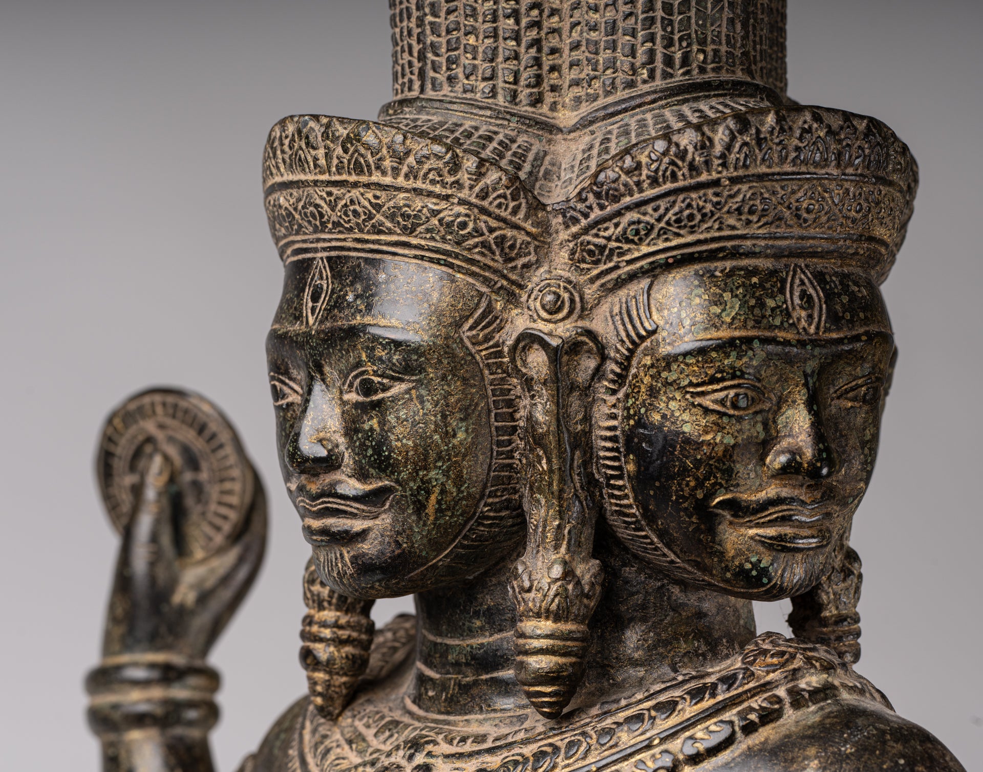 Estatua de Brahma - Estilo antiguo Khmer Koh Ker de pie Bronce Brahma - Creación de Dios Hindú - 94cm/38 "