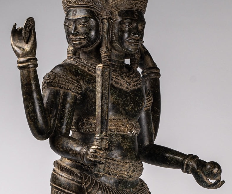 Estatua de Brahma - Estilo antiguo Khmer Koh Ker de pie Bronce Brahma - Creación de Dios Hindú - 94cm/38 "