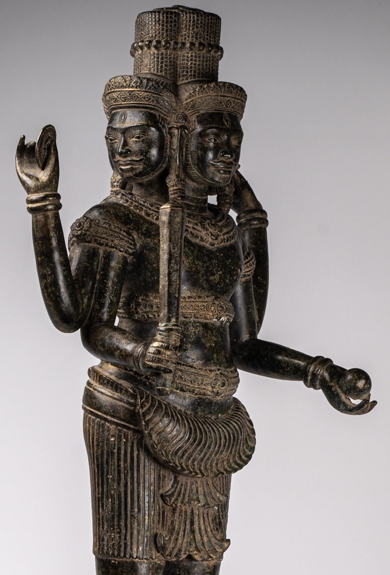Estatua de Brahma - Estilo antiguo Khmer Koh Ker de pie Bronce Brahma - Creación de Dios Hindú - 94cm/38 "