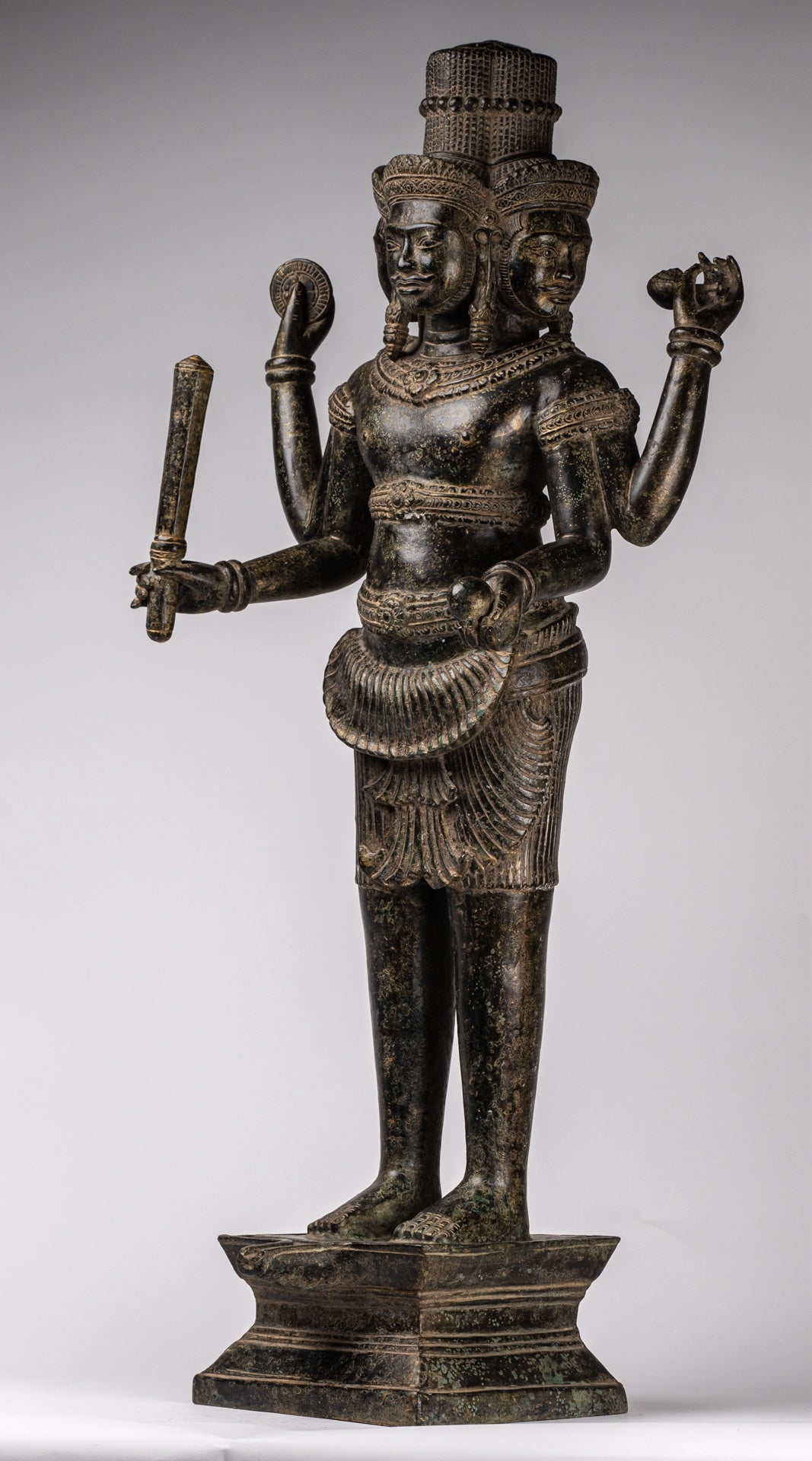 Estatua de Brahma - Estilo antiguo Khmer Koh Ker de pie Bronce Brahma - Creación de Dios Hindú - 94cm/38 "