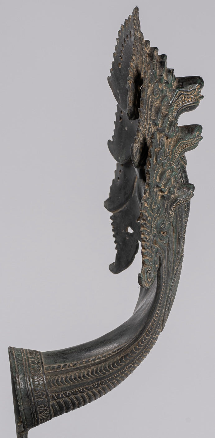 Naga Statue - Antique Khmer Style Bronze Protective Naga, Snake or Serpent Statue - 57cm/23"