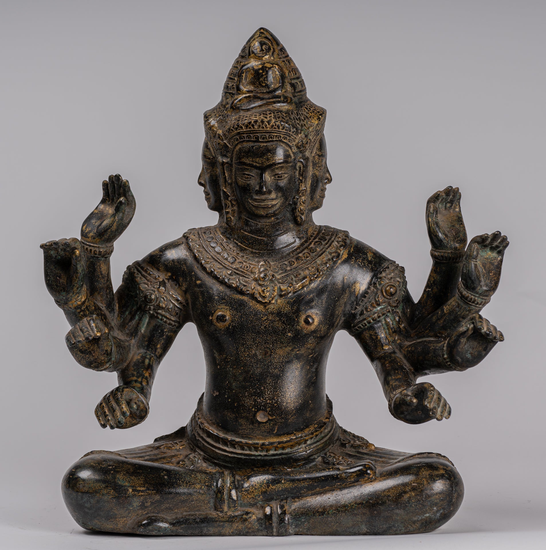 Estatua de Bodhisattva Avalokiteshvara de Bronce Avalokiteshvara de estilo jemer - 36cm/14 "