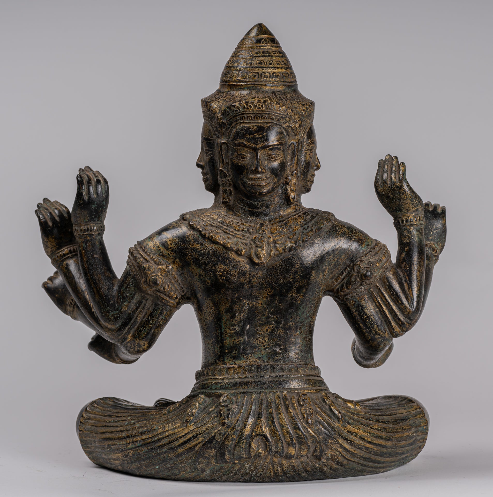 Estatua de Bodhisattva Avalokiteshvara de Bronce Avalokiteshvara de estilo jemer - 36cm/14 "
