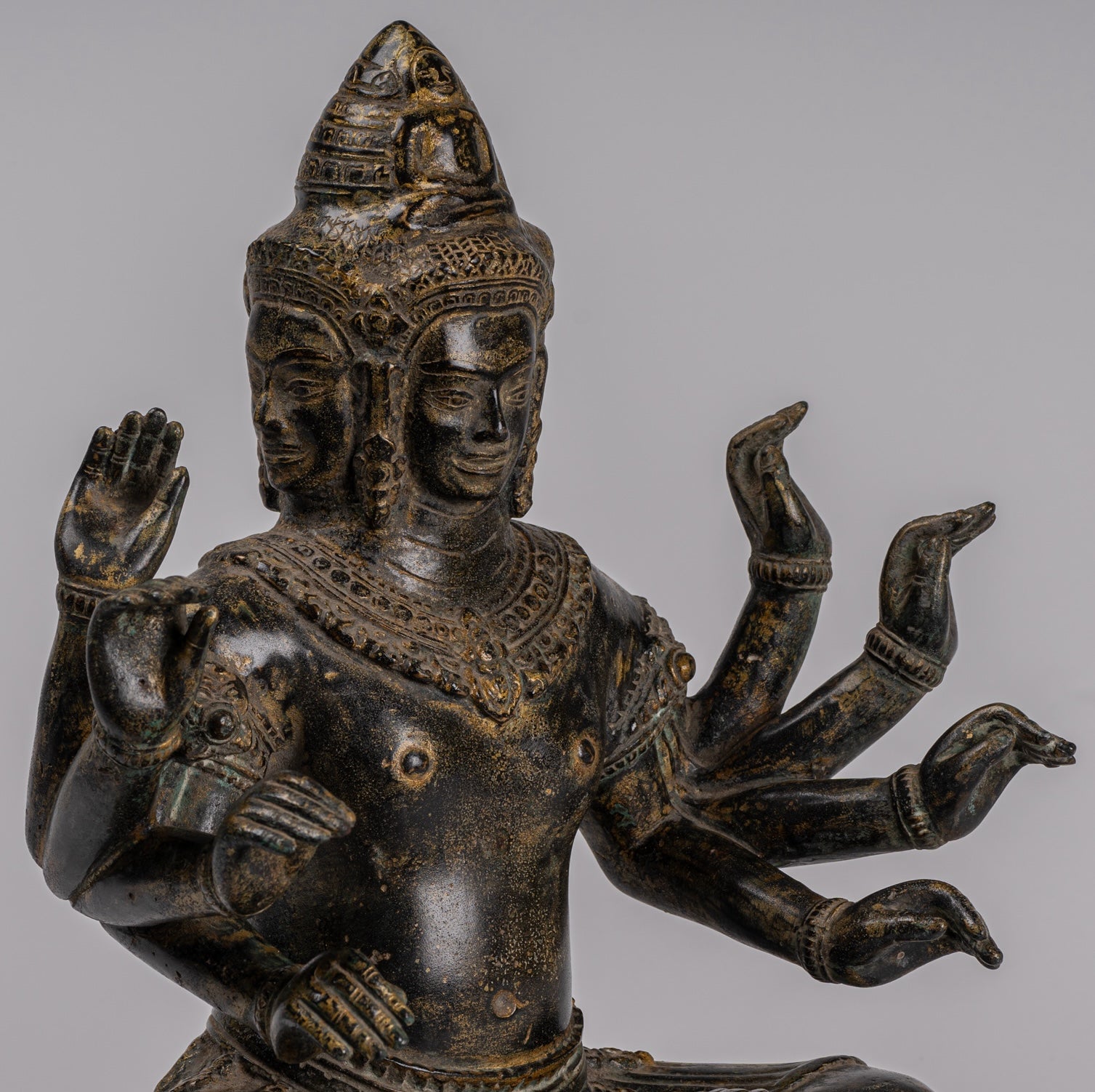 Estatua de Bodhisattva Avalokiteshvara de Bronce Avalokiteshvara de estilo jemer - 36cm/14 "