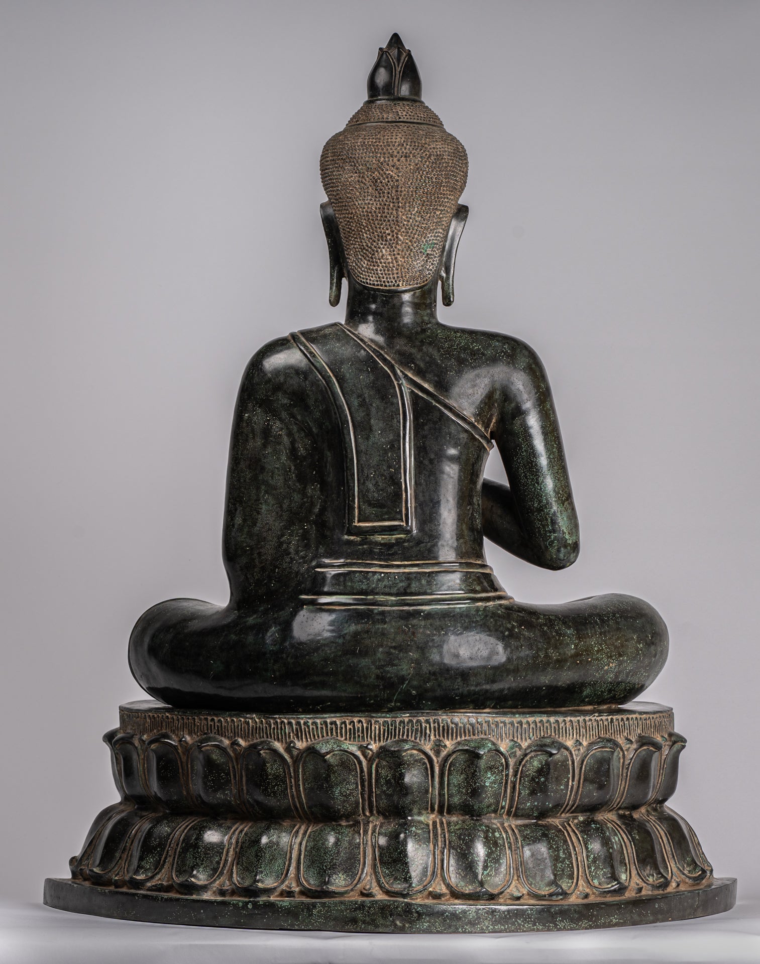 Buddha - Antique Khmer in stile Bronzo Insegnamento in trono Buddha Statua - 95 cm/38 "
