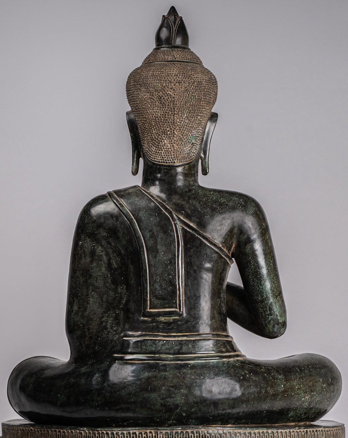 Buddha - Antique Khmer in stile Bronzo Insegnamento in trono Buddha Statua - 95 cm/38 "