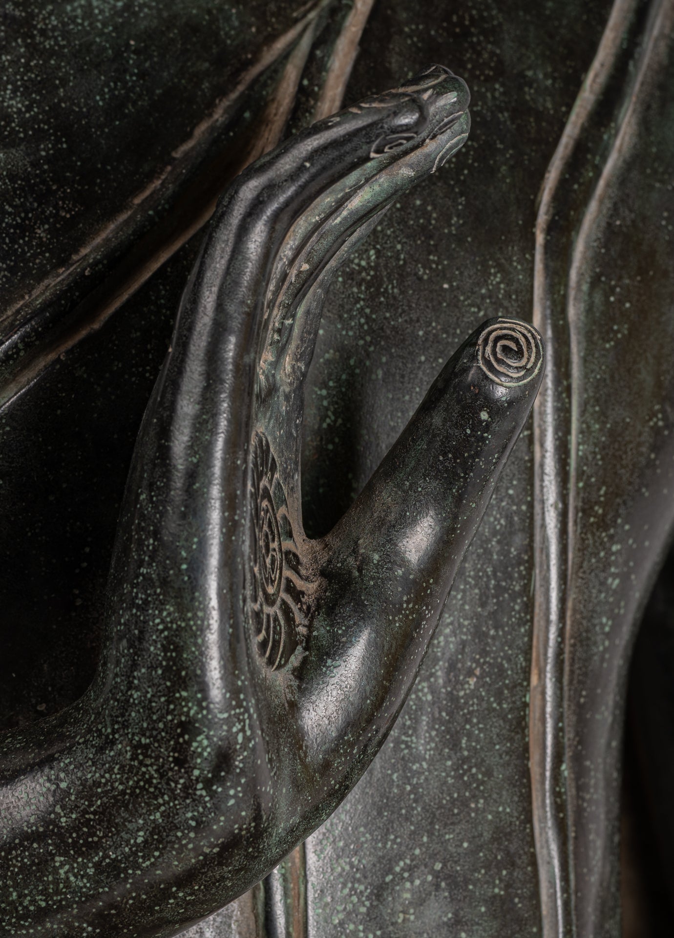 Buddha - Antique Khmer in stile Bronzo Insegnamento in trono Buddha Statua - 95 cm/38 "