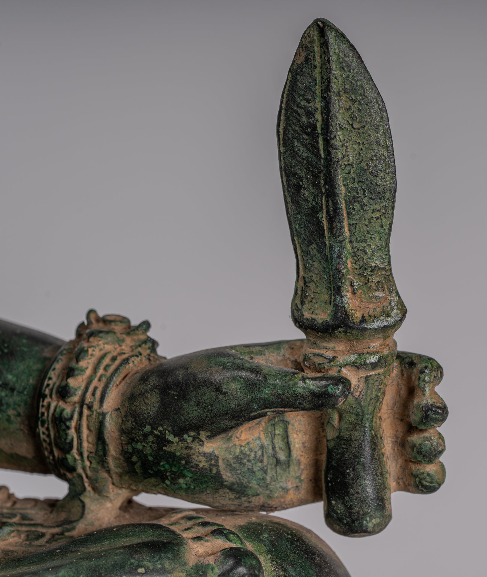 Ganesha Statue - Antique Khmer Style Bronze Seated Ganesh Statue - 60cm/24"