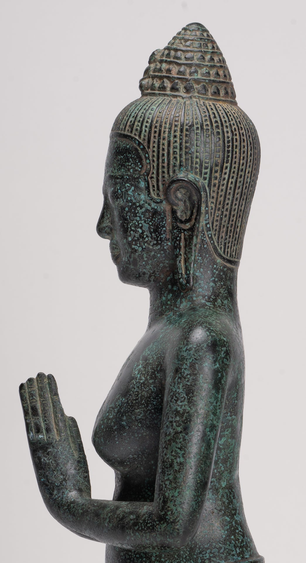 Deity Statue - Antique Khmer Style Bayon Prajnaparamita Statue / Goddess - 45cm/18"