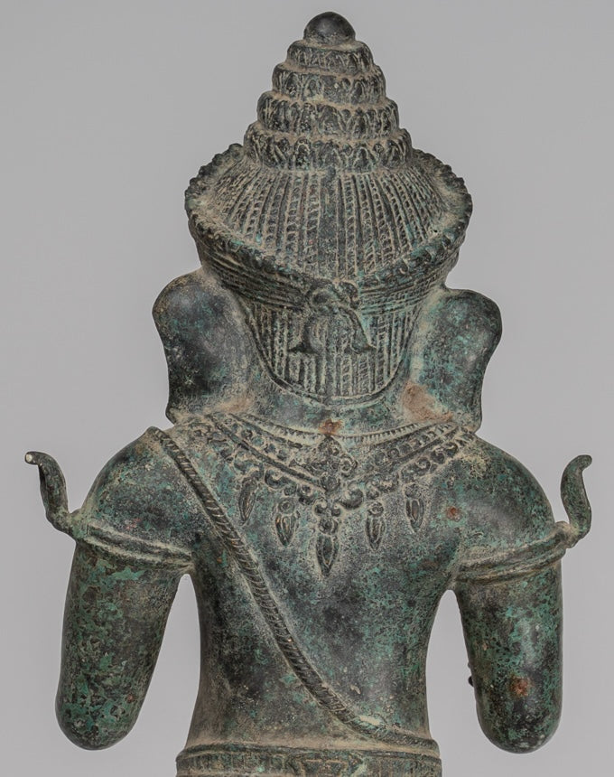 Estatua de Ganesha - Estatua de Bronce Wat Ganesha de pie de estilo montado en el estilo jemer.